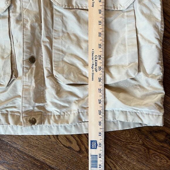 VTG Lands' End Wool Jacket Mens M Khaki Lined Hooded USA Parka Chore Barn Coat - Picture 13 of 15